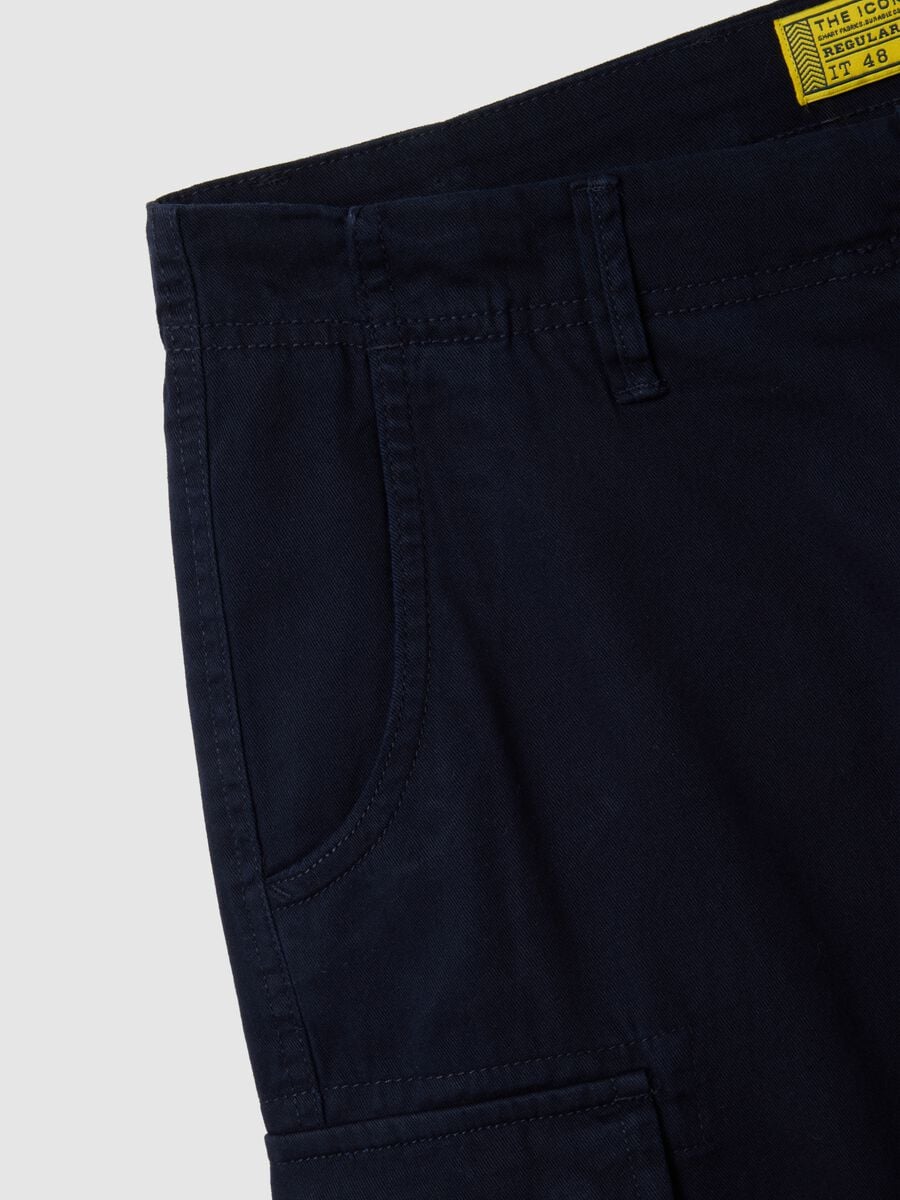 Men&rsquo;s blue regular fit Bermuda shorts in 100% cotton_5