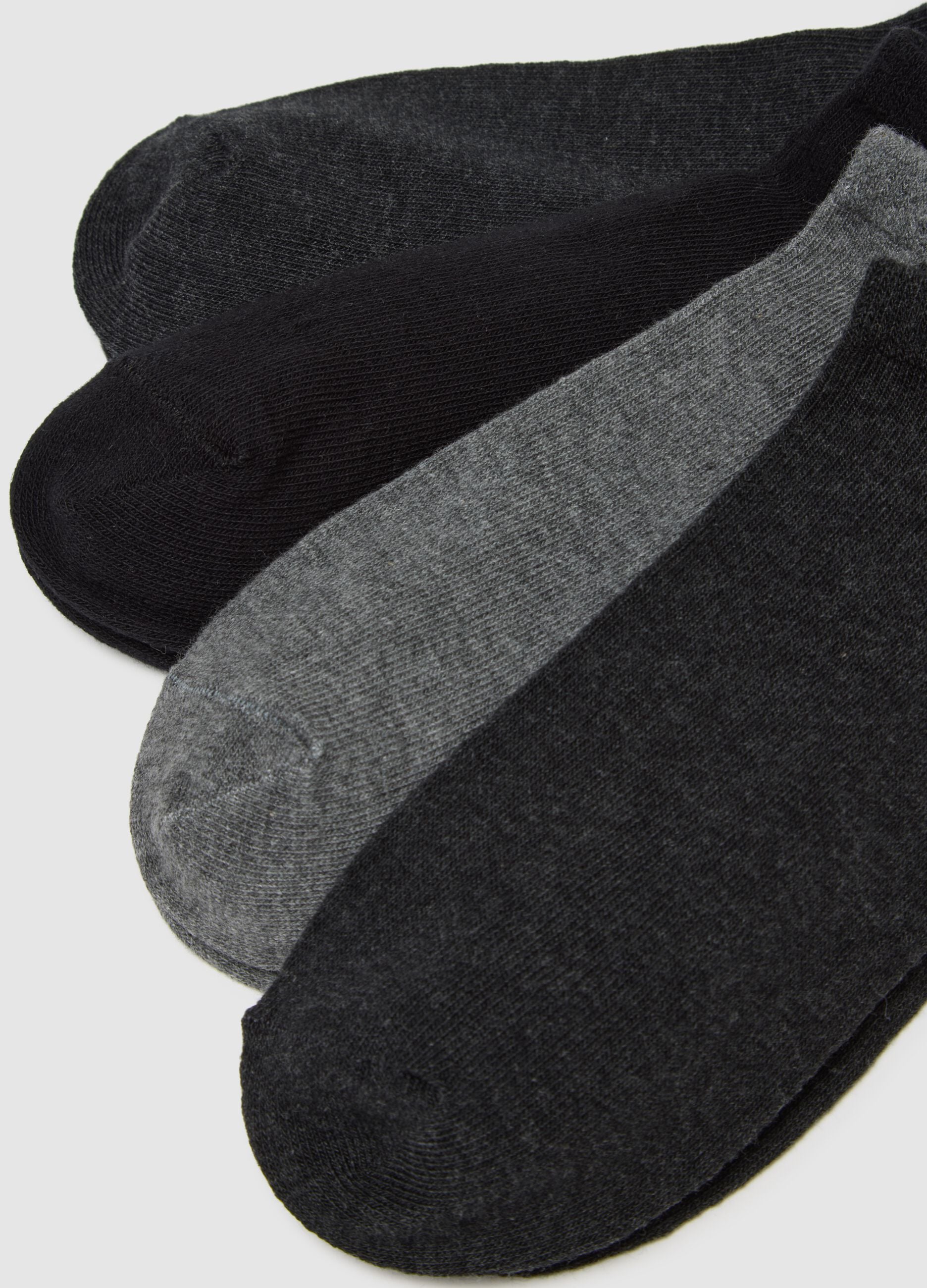 Multipack of multicoloured ankle socks in stretch cotton
