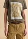 Green pure cotton regular fit T-shirt with floral print_3