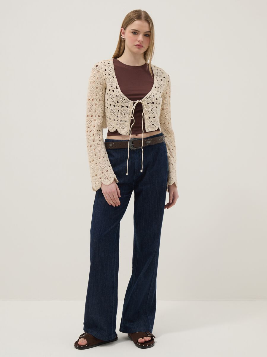 Jeans jogger in puro cotone denim blu relaxed fit_0