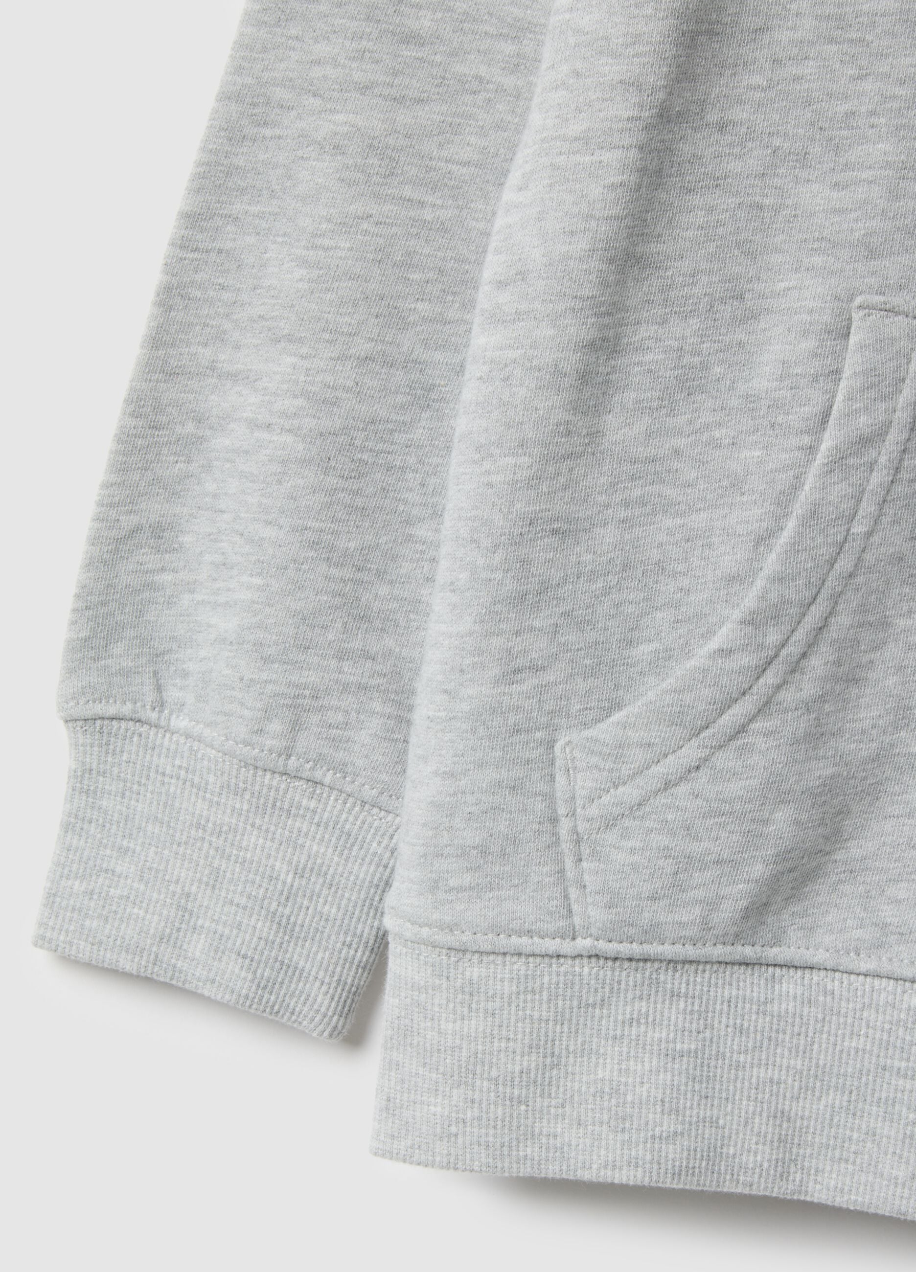 Children's grey hoodie with zip in pure cotton regular fit