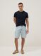 Short sleeve pure cotton blue regular fit T-shirt_1