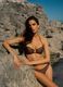 Brown bandeau bikini top in stretchy fabric with glitter_0