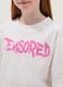 Girl's white oversized fit pure cotton t-shirt with writing_2