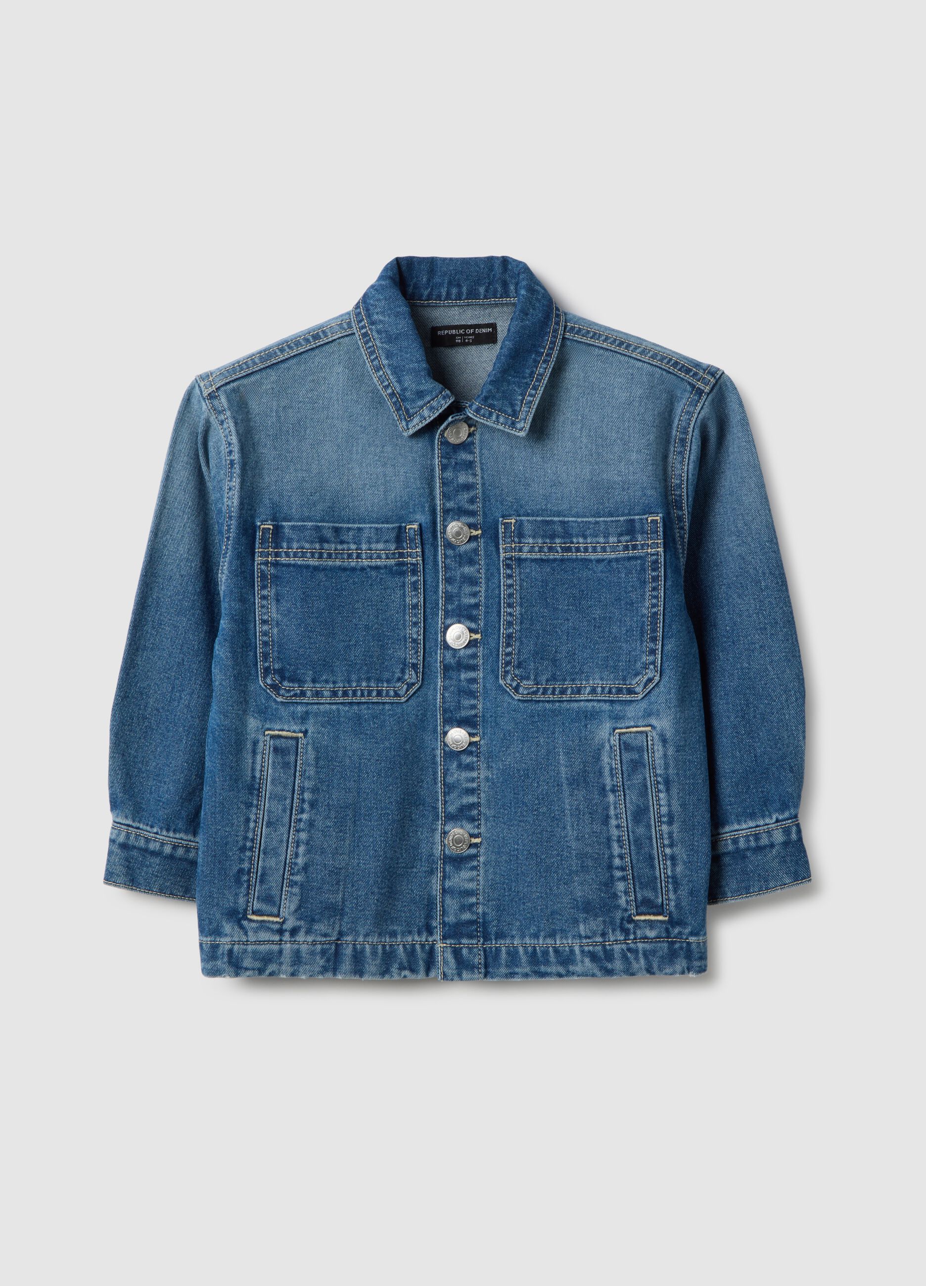 Pure cotton denim jacket regular fit for children