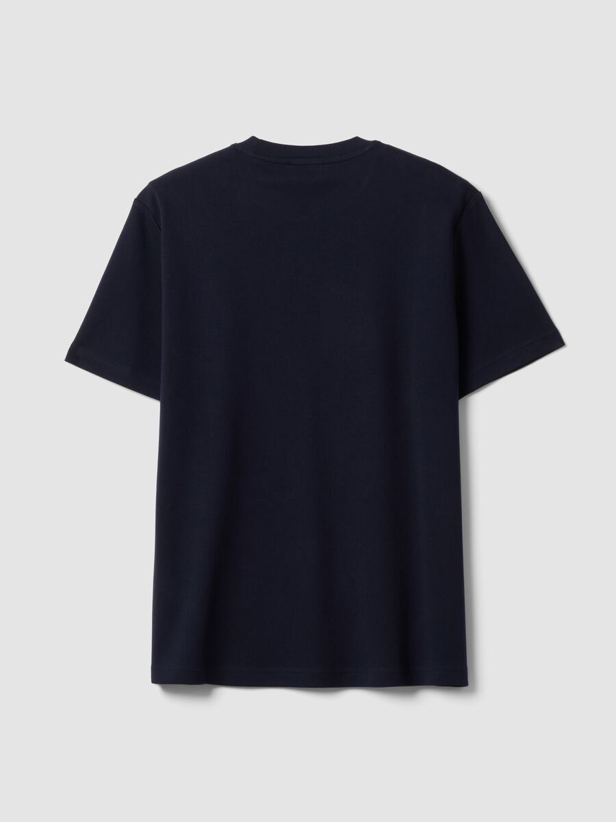 Blue pure cotton short-sleeve regular-fit T-shirt_1