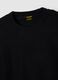 Black pure cotton crew neck t-shirt with relaxed fit_5