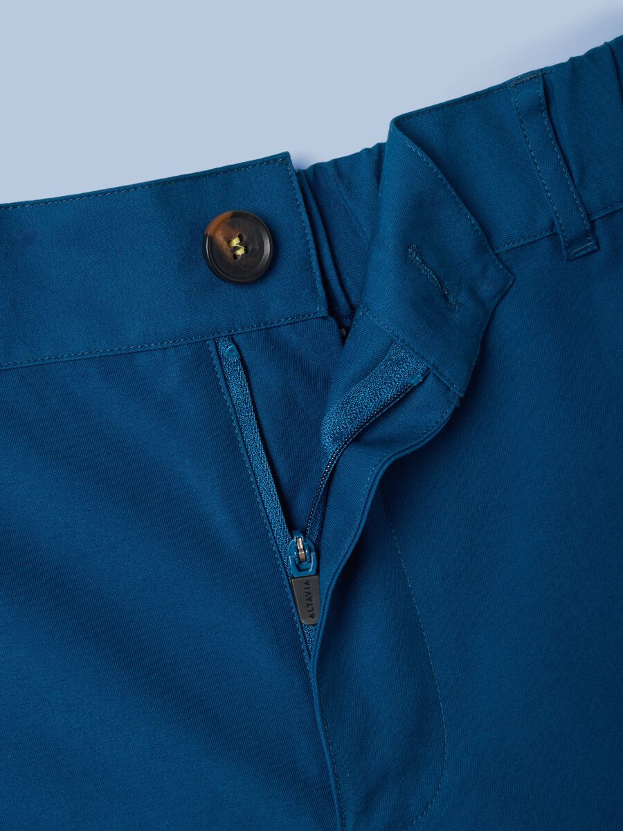 ALTAVIA SAILING blue cargo shorts in pure cotton with elasticated waistband_6