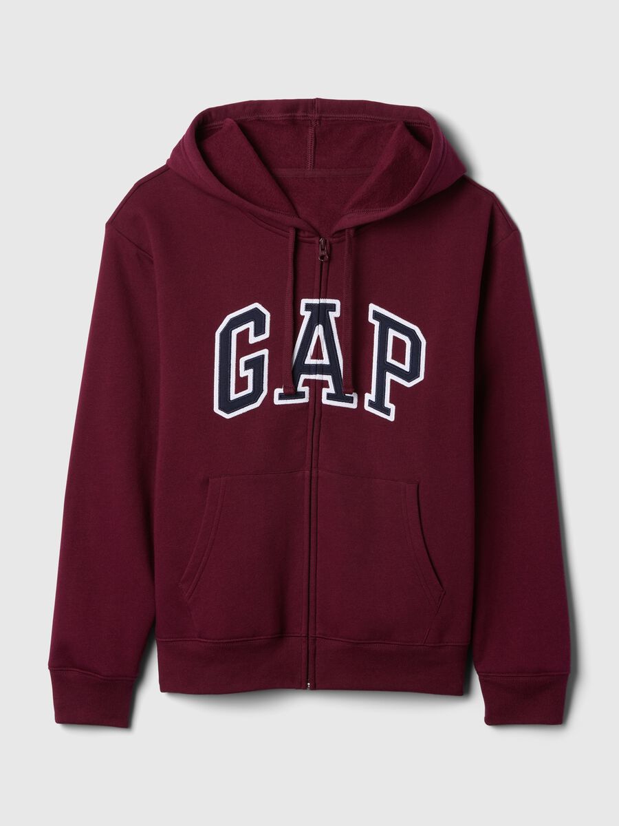Felpa con logo GAP, cappuccio e zip in misto cotone_2