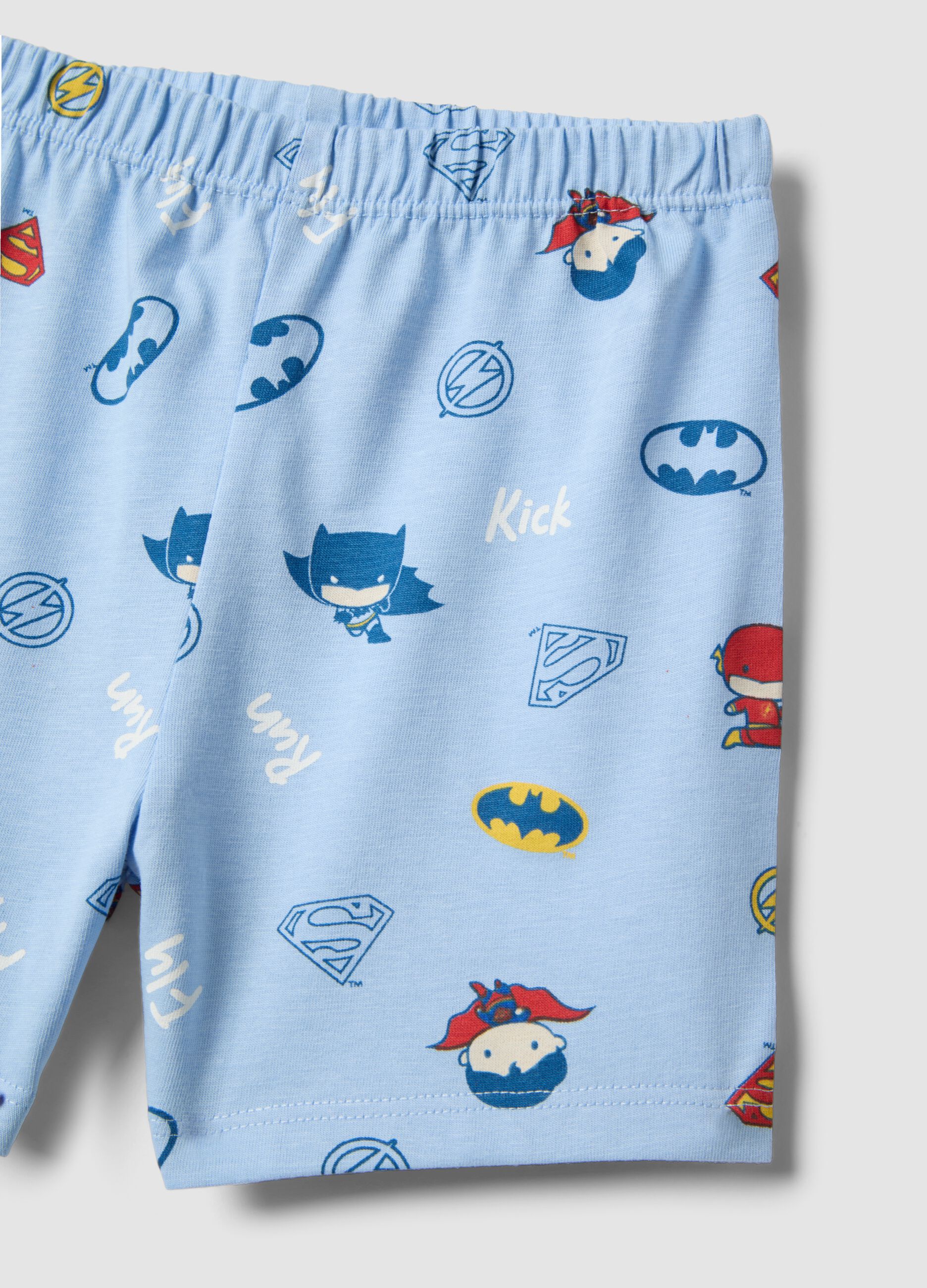 Multicolour pure cotton baby short pyjamas with DC prints