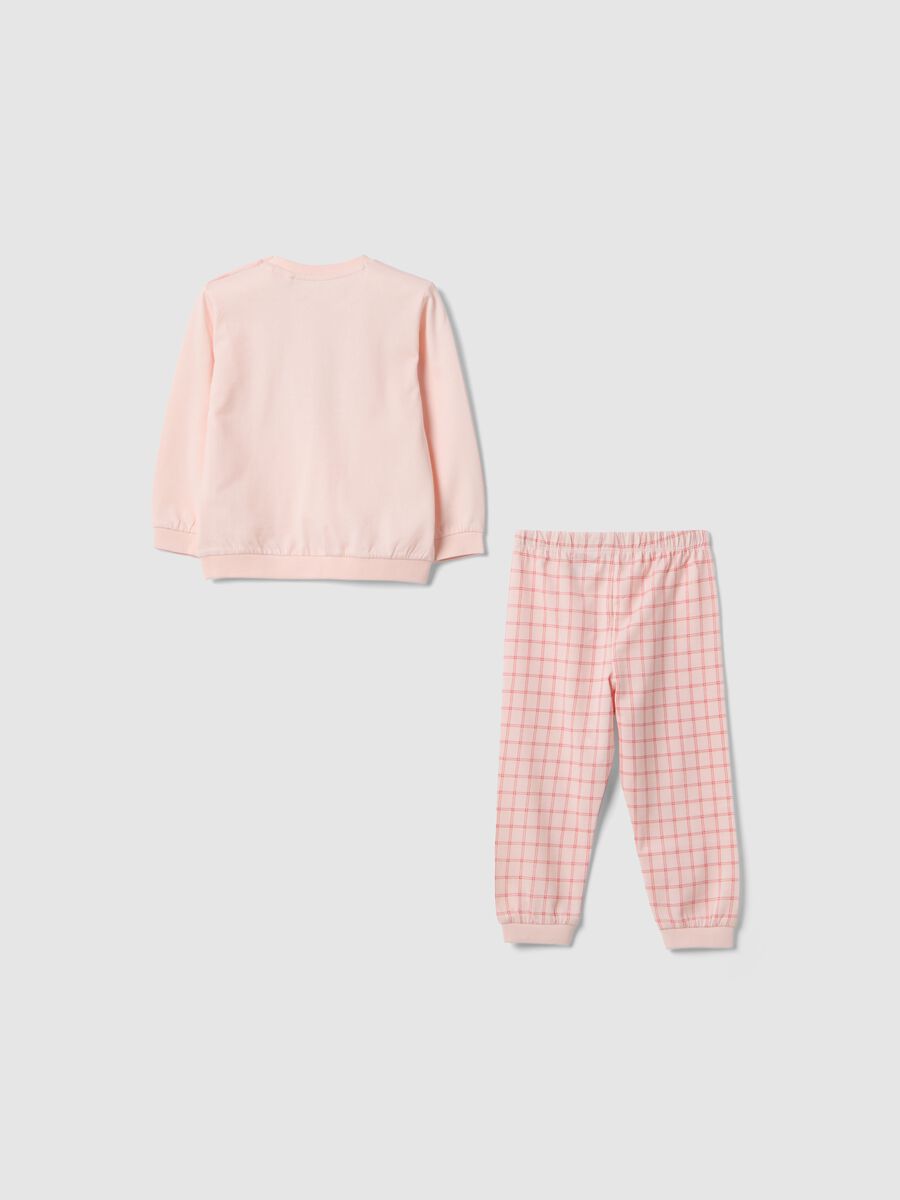Baby girls&rsquo; pink pure cotton pyjamas with teddy bear print, regular fit_1