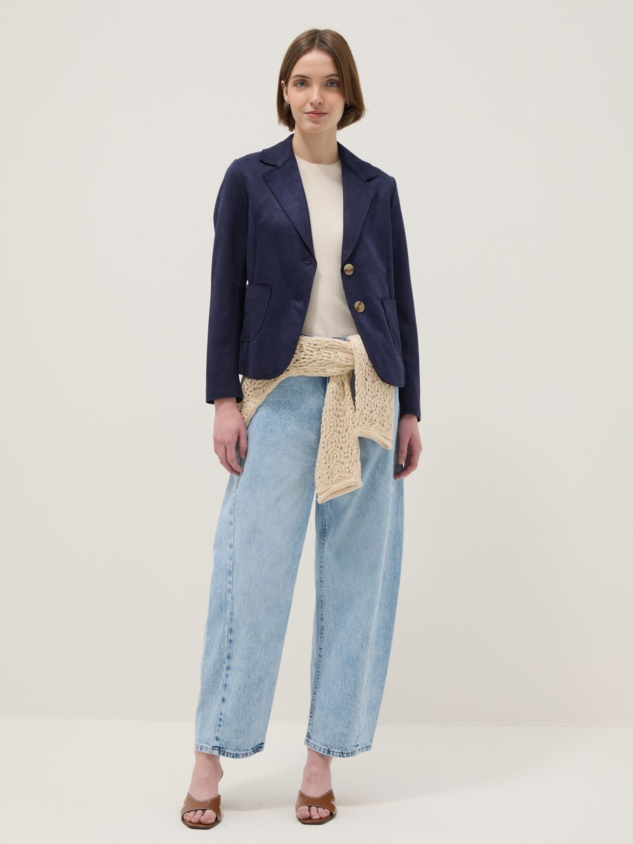 Light blue regular fit jacket with pockets_1