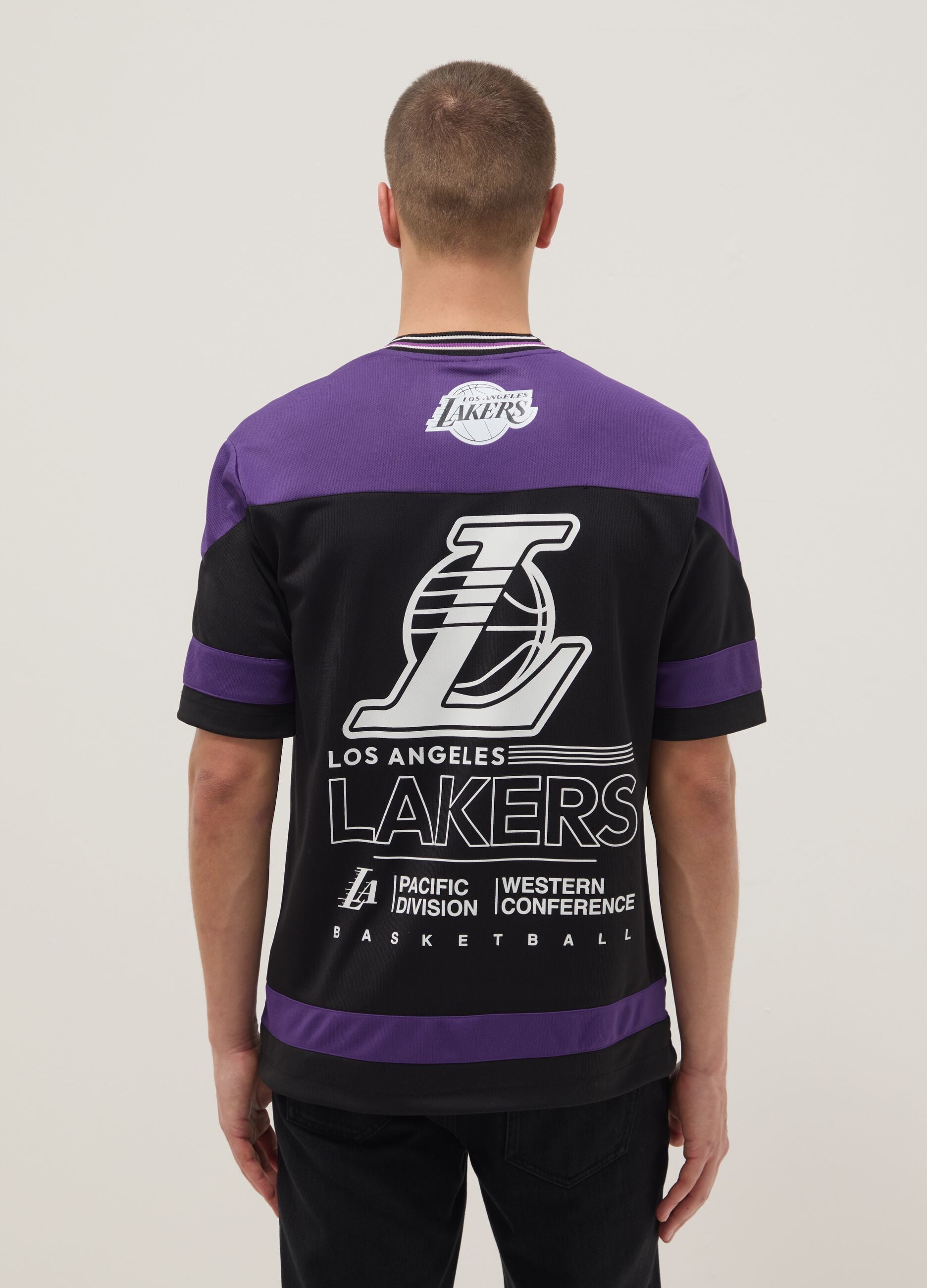Los Angeles Lakers Regular Fit Multicolour Pure Cotton T-Shirt