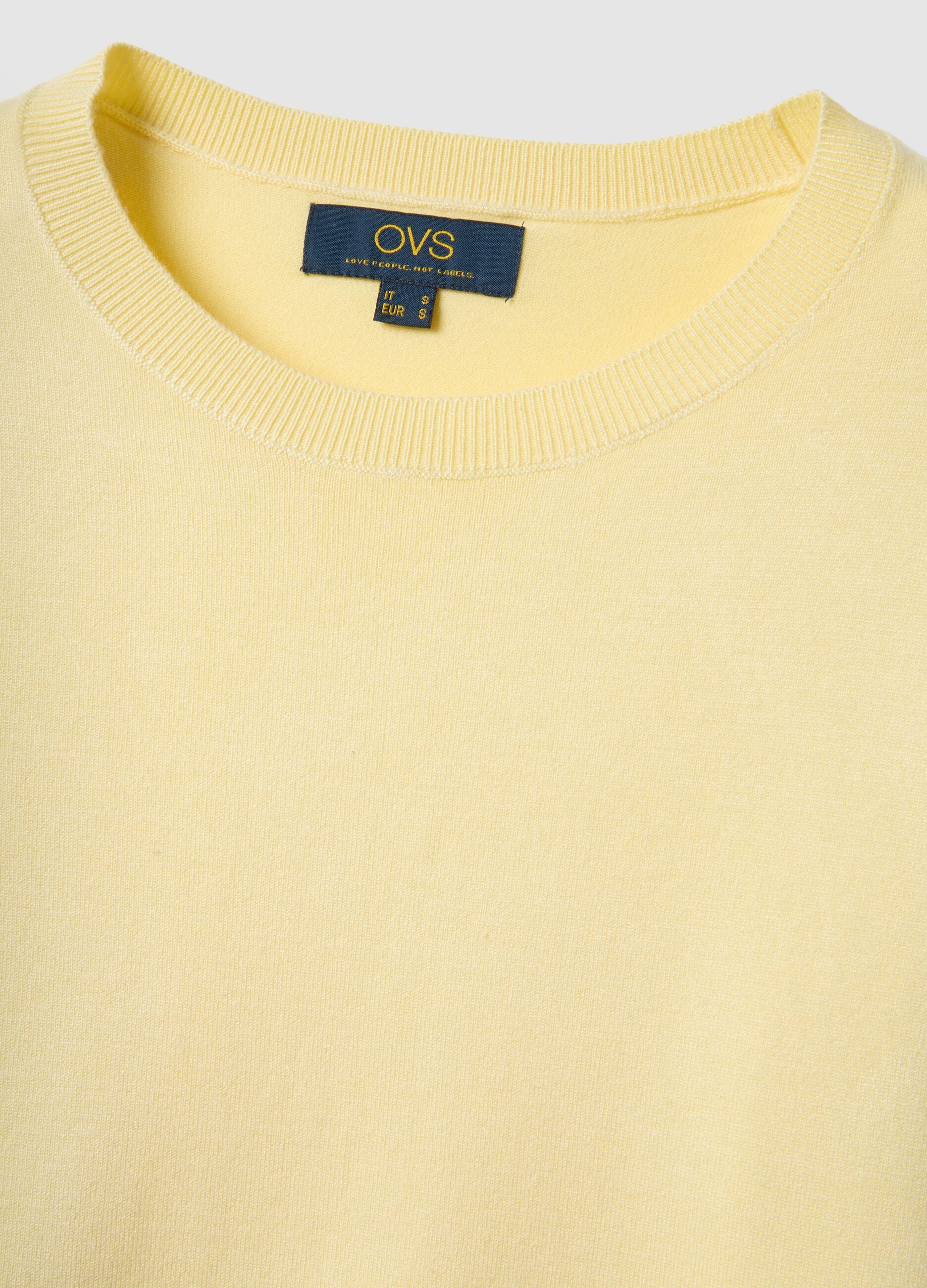 Yellow crew neck jumper regular fit