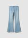 Girls' Stretch Cotton Flare Jeggings in Blue_3