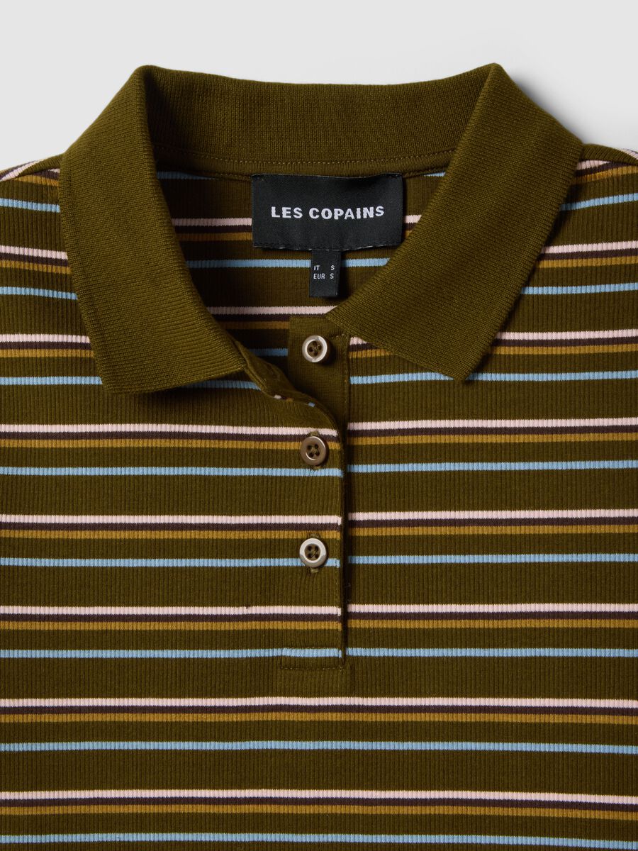 Striped green polo in stretch cotton_5