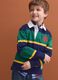 Boys&rsquo; multicolour pure cotton striped rugby polo with classic collar_1