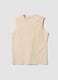 Beige crew-neck pure cotton vest top, relaxed fit_4