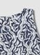 Blue stretch cotton midi dress with all-over print, regular fit_5