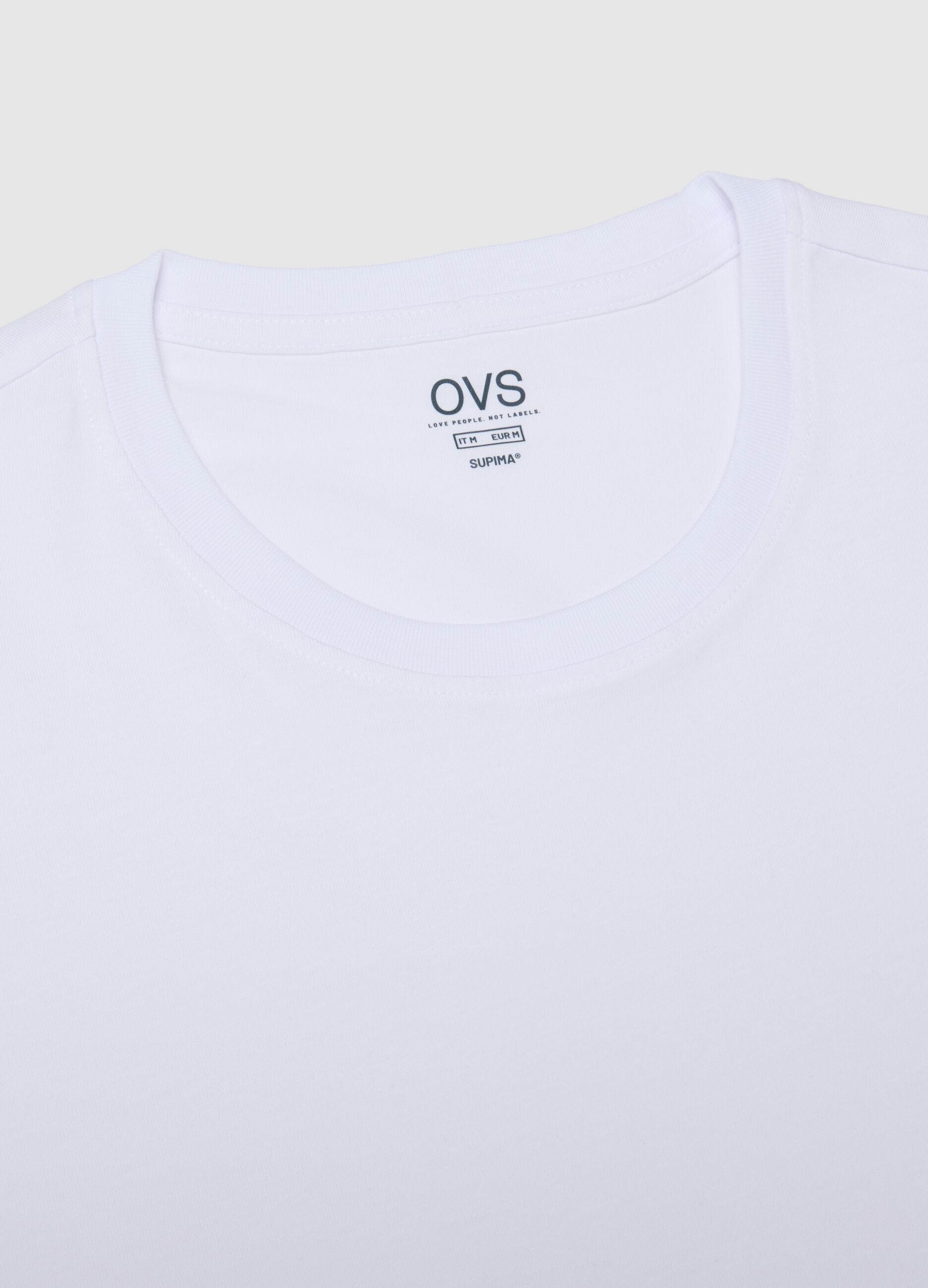 White regular fit crew neck T-shirt in pure cotton