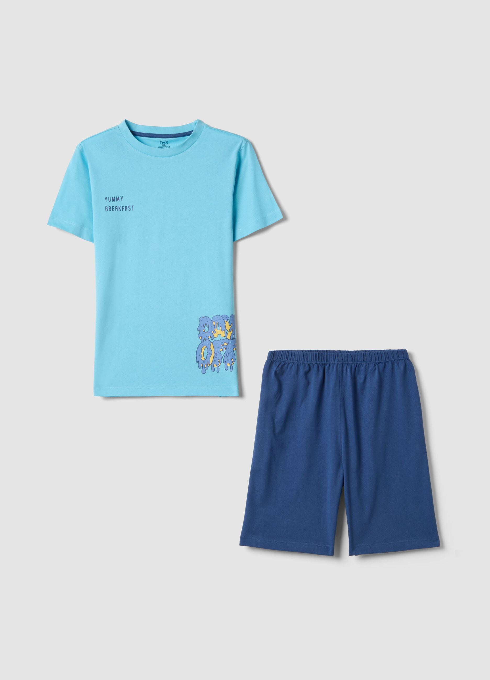 Boys' multicolour pure cotton pyjama in regular fit with print