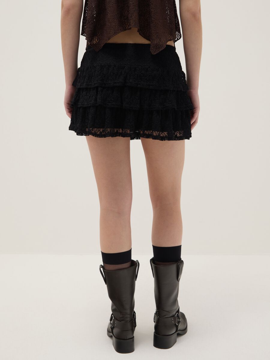 Black Lace Mini Skirt Regular Fit_3