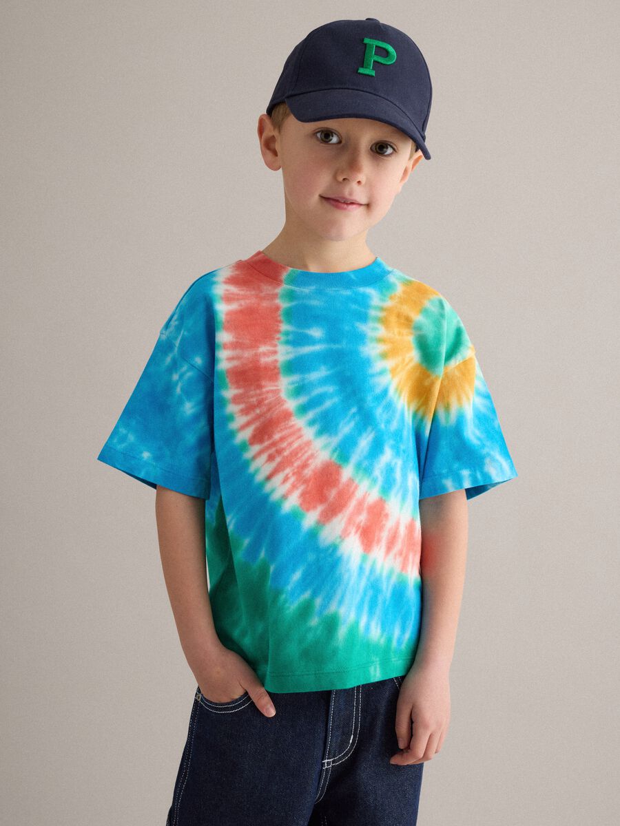 Kids' Regular Fit Multicolour Tie-Dye Pure Cotton T-shirt_1