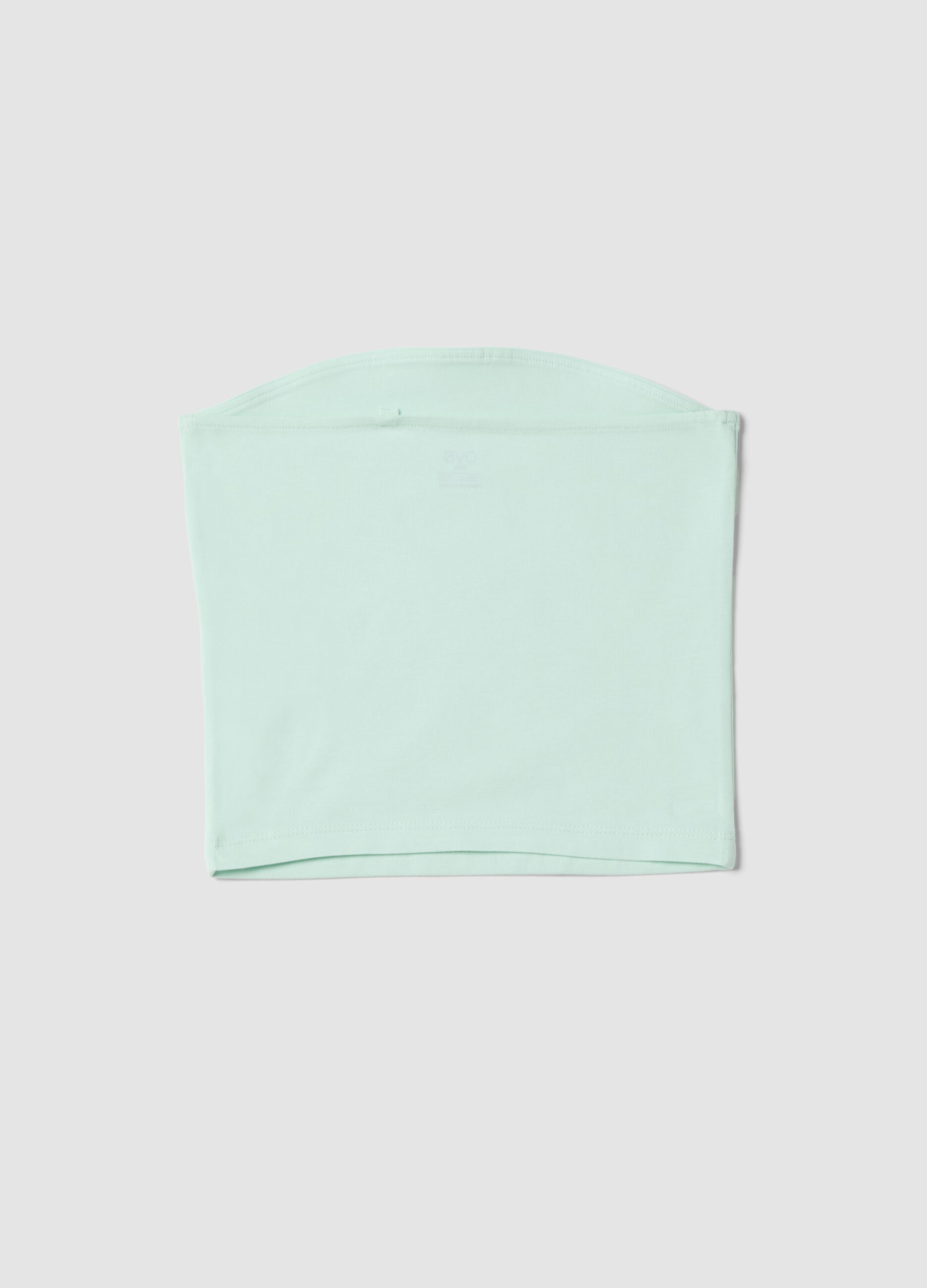 Girls&rsquo; fitted green bandeau top in stretch cotton