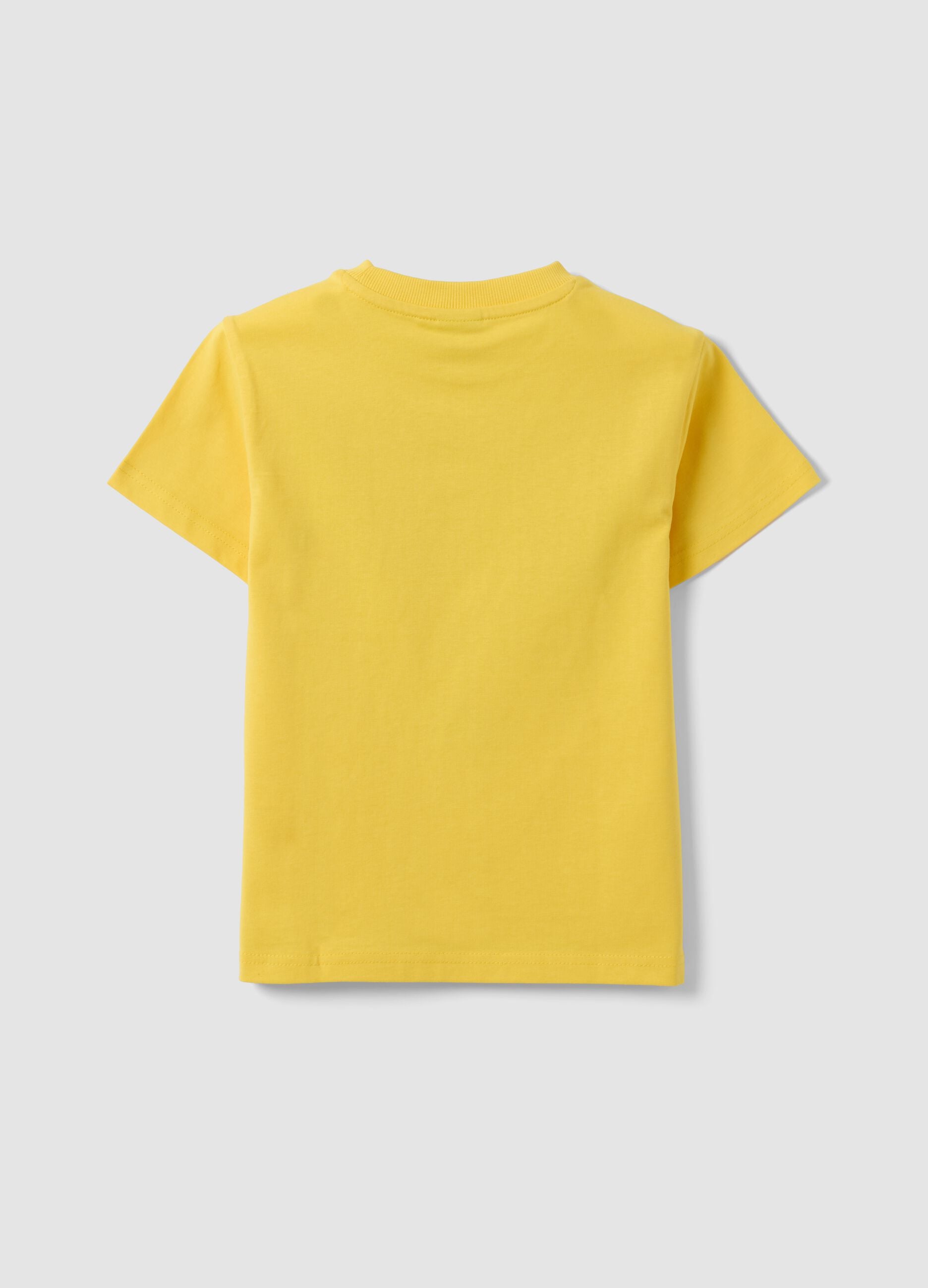 T-shirt gialla in puro cotone con stampa NYC per bambino
