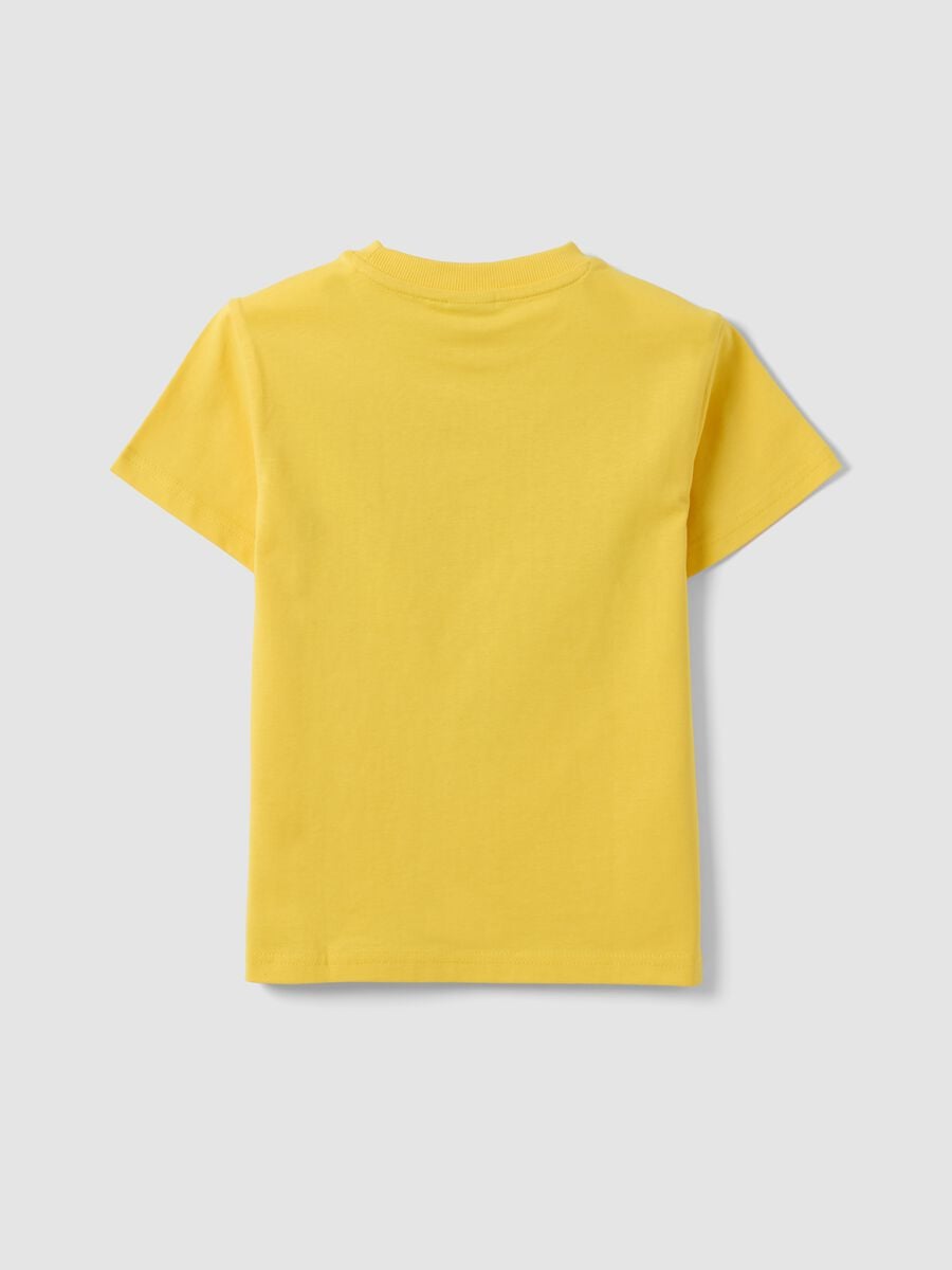 T-shirt gialla in puro cotone con stampa NYC per bambino_1