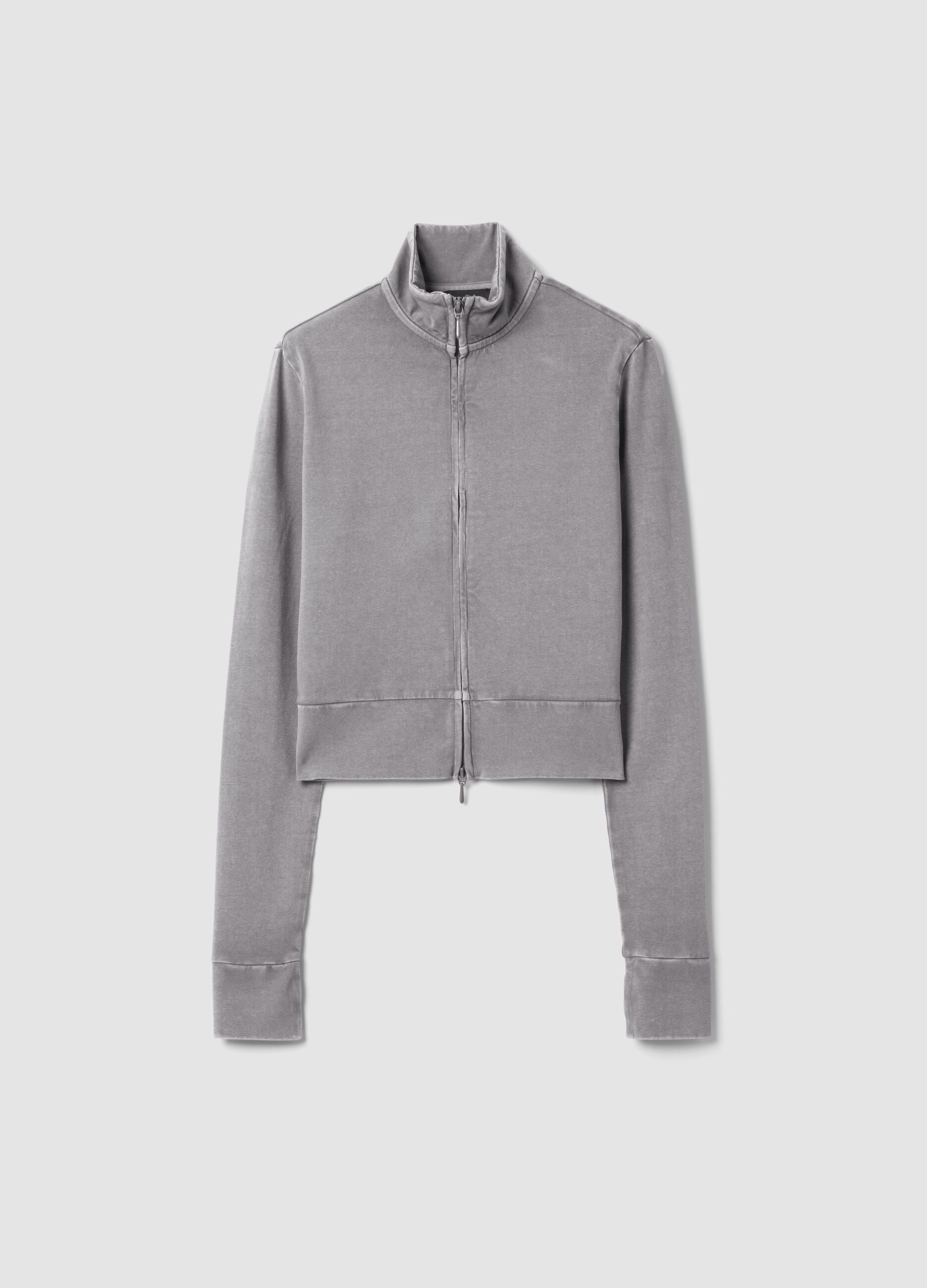 Fitted Full-Zip Vintage Grey