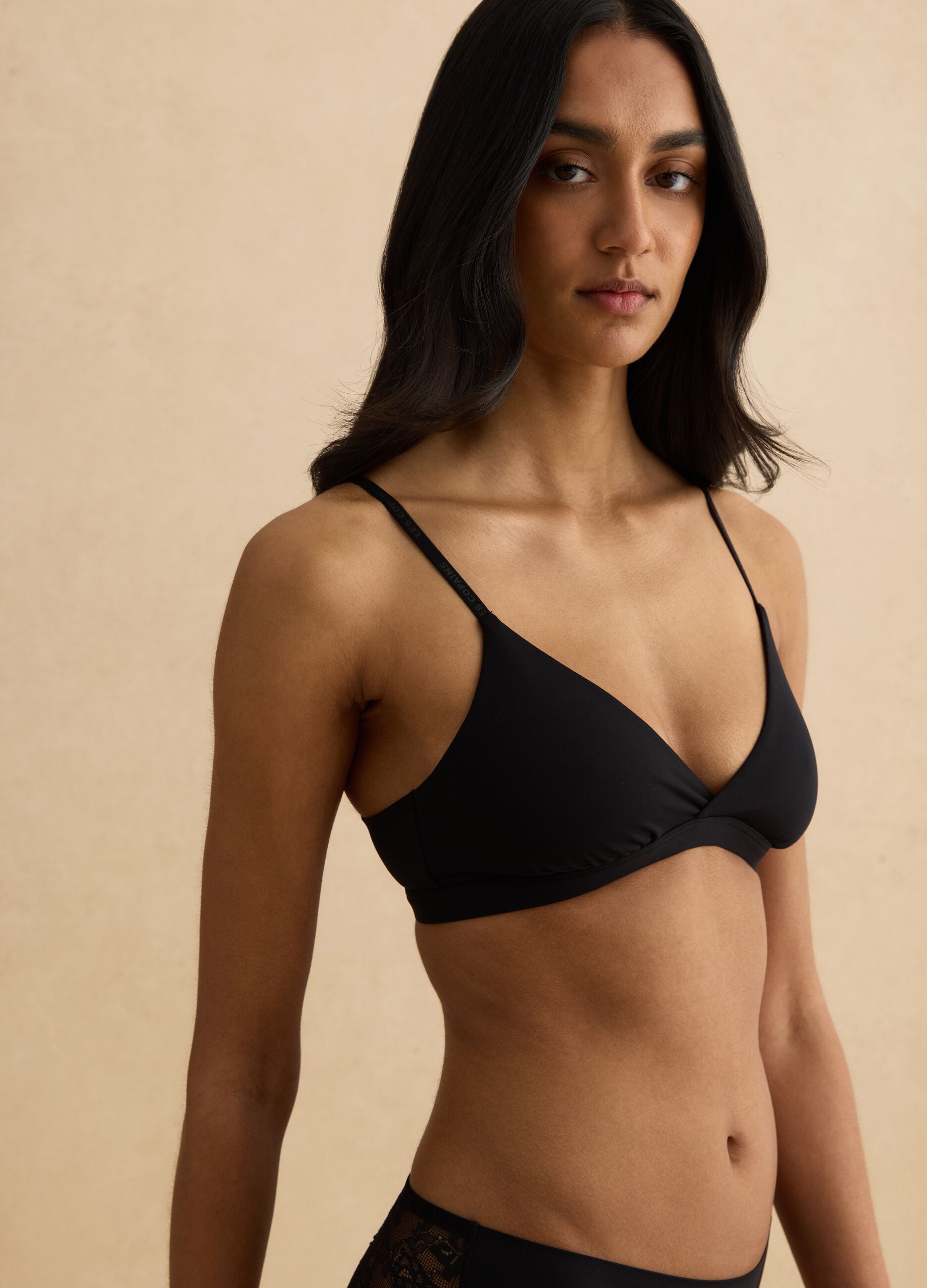 Black Triangle Bra Without Padding