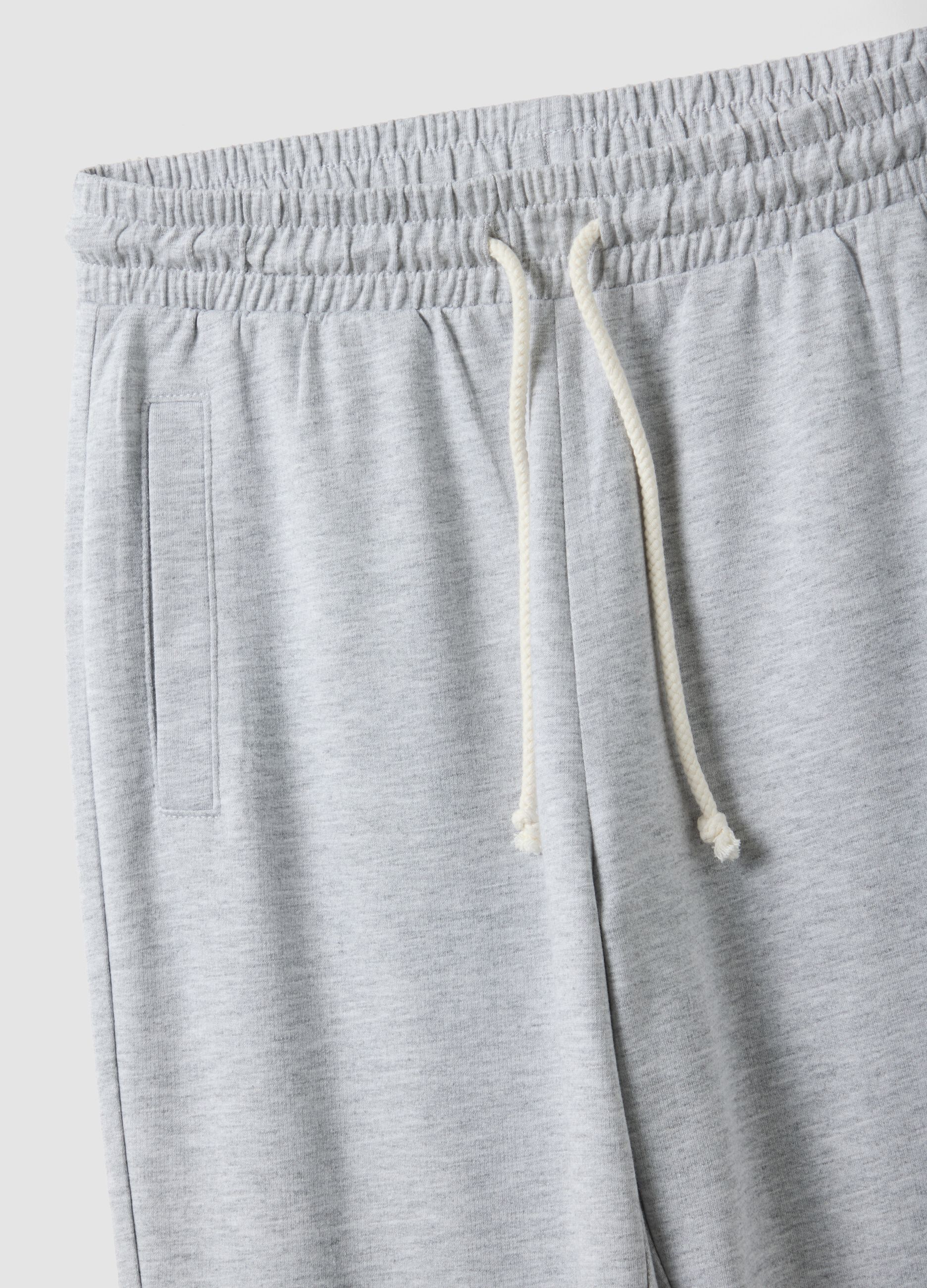 Grey pure cotton joggers, regular fit