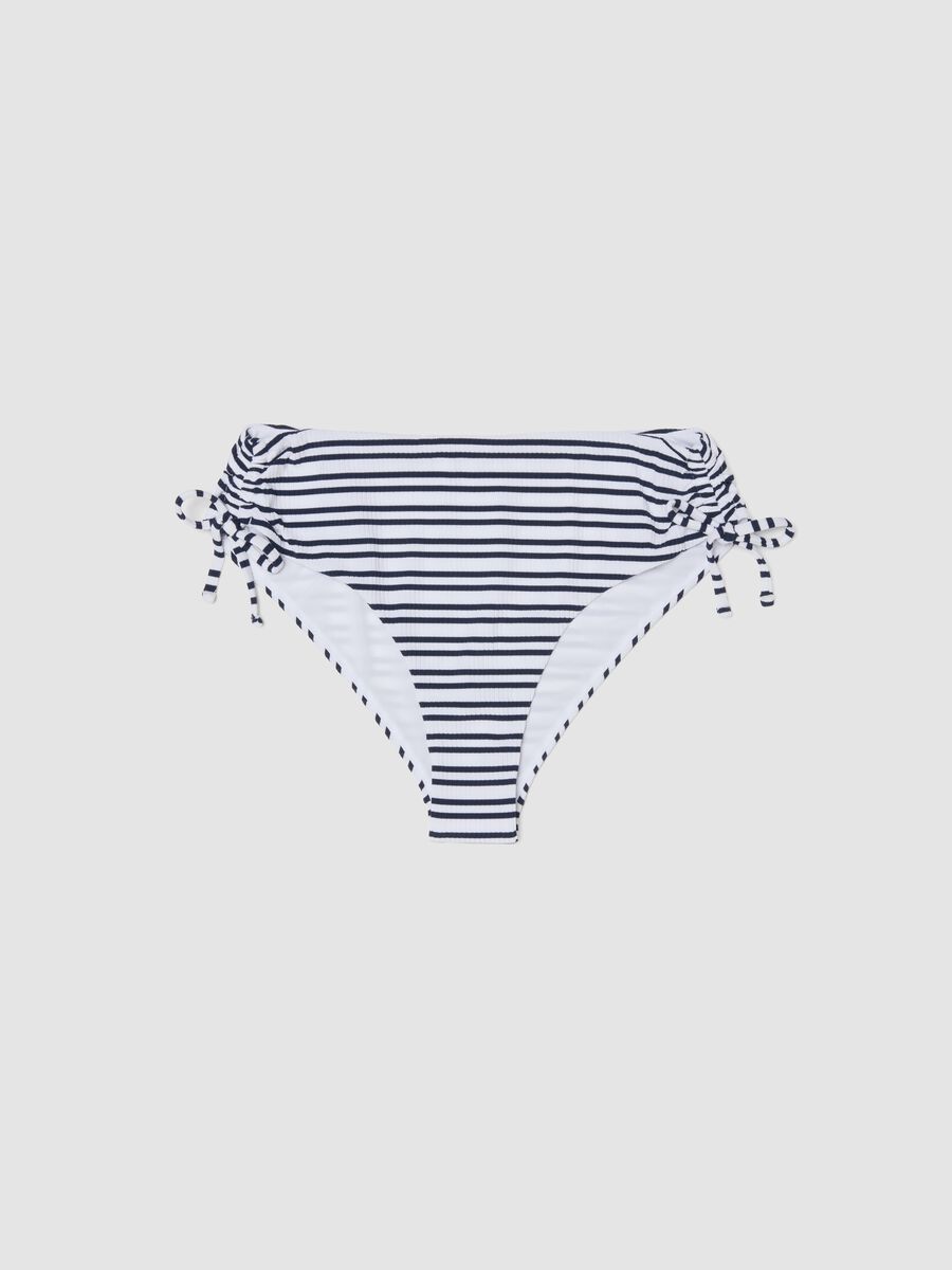 Blue and white striped stretch bikini bottoms_4