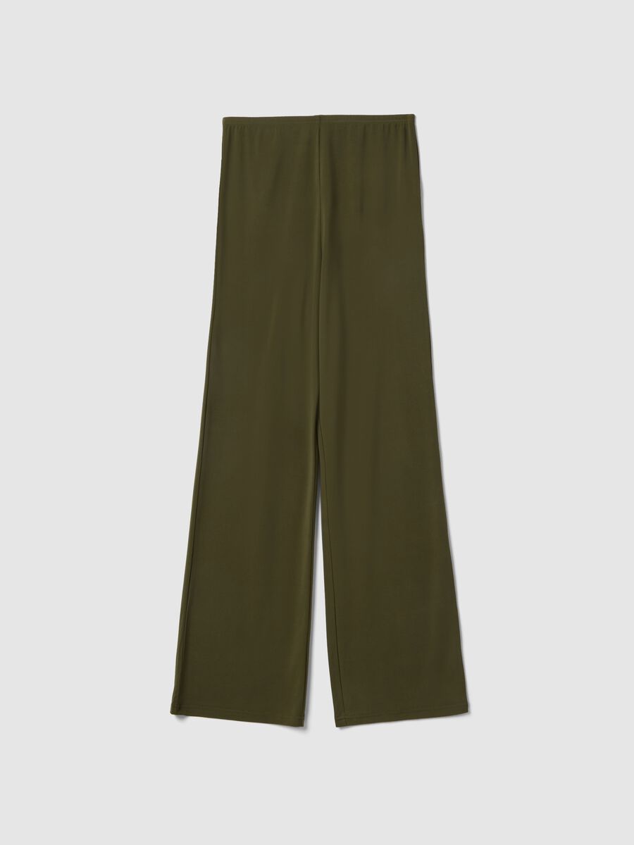 Green relaxed fit maternity trousers in stretch fabric_4