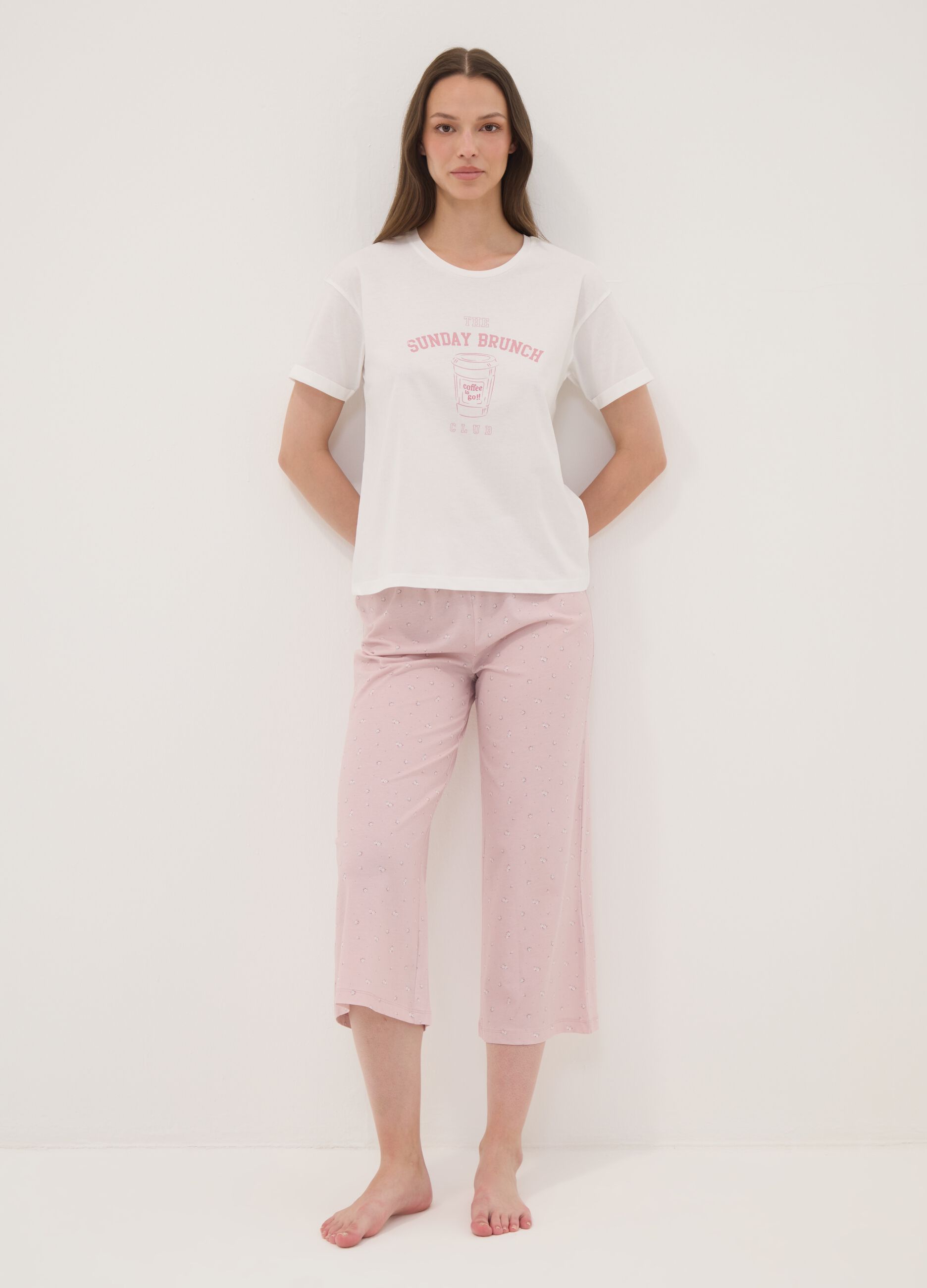 Pink organic cotton pyjama trousers