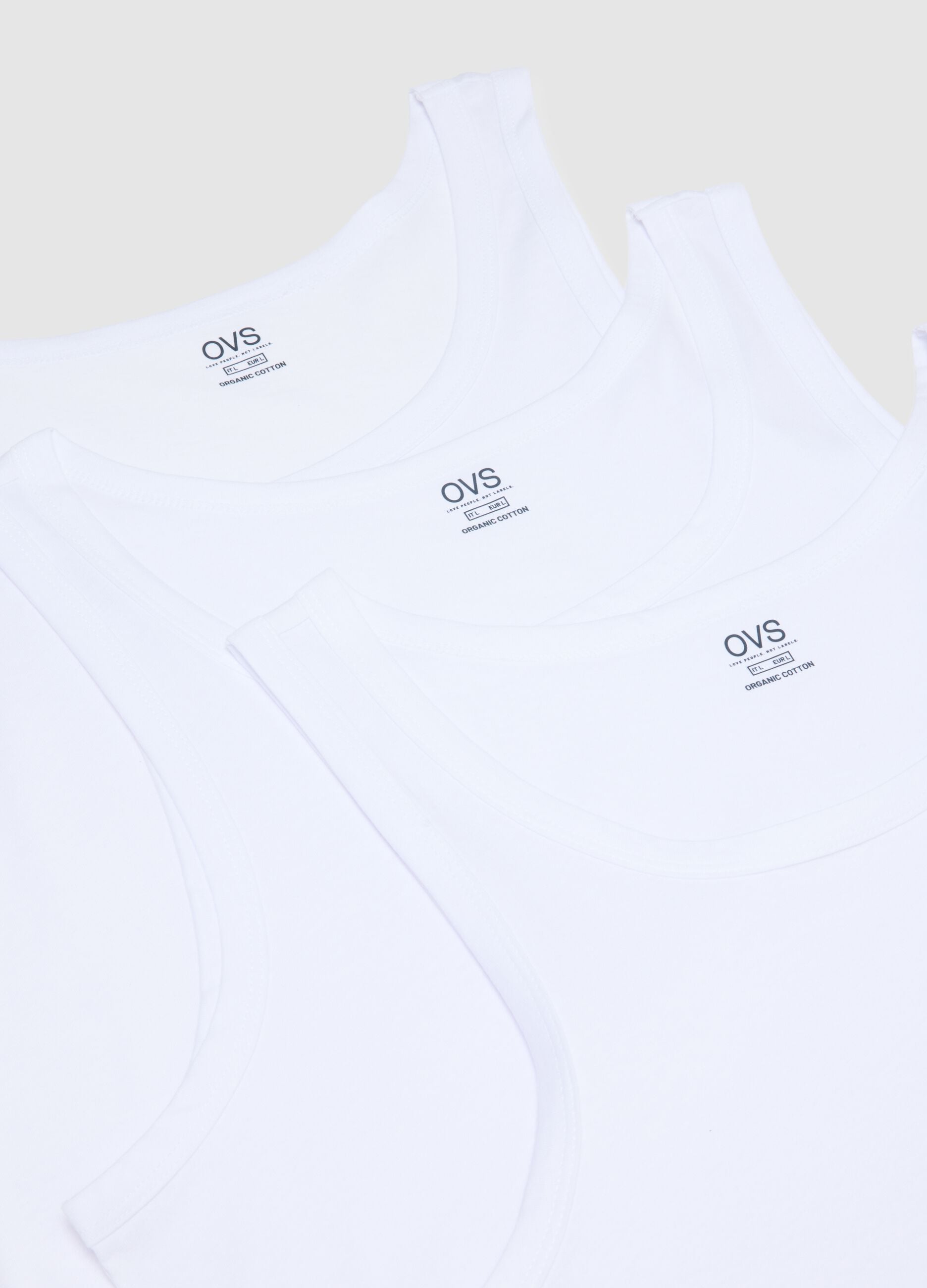 White Cotton Tank Top Tripack Regular Fit
