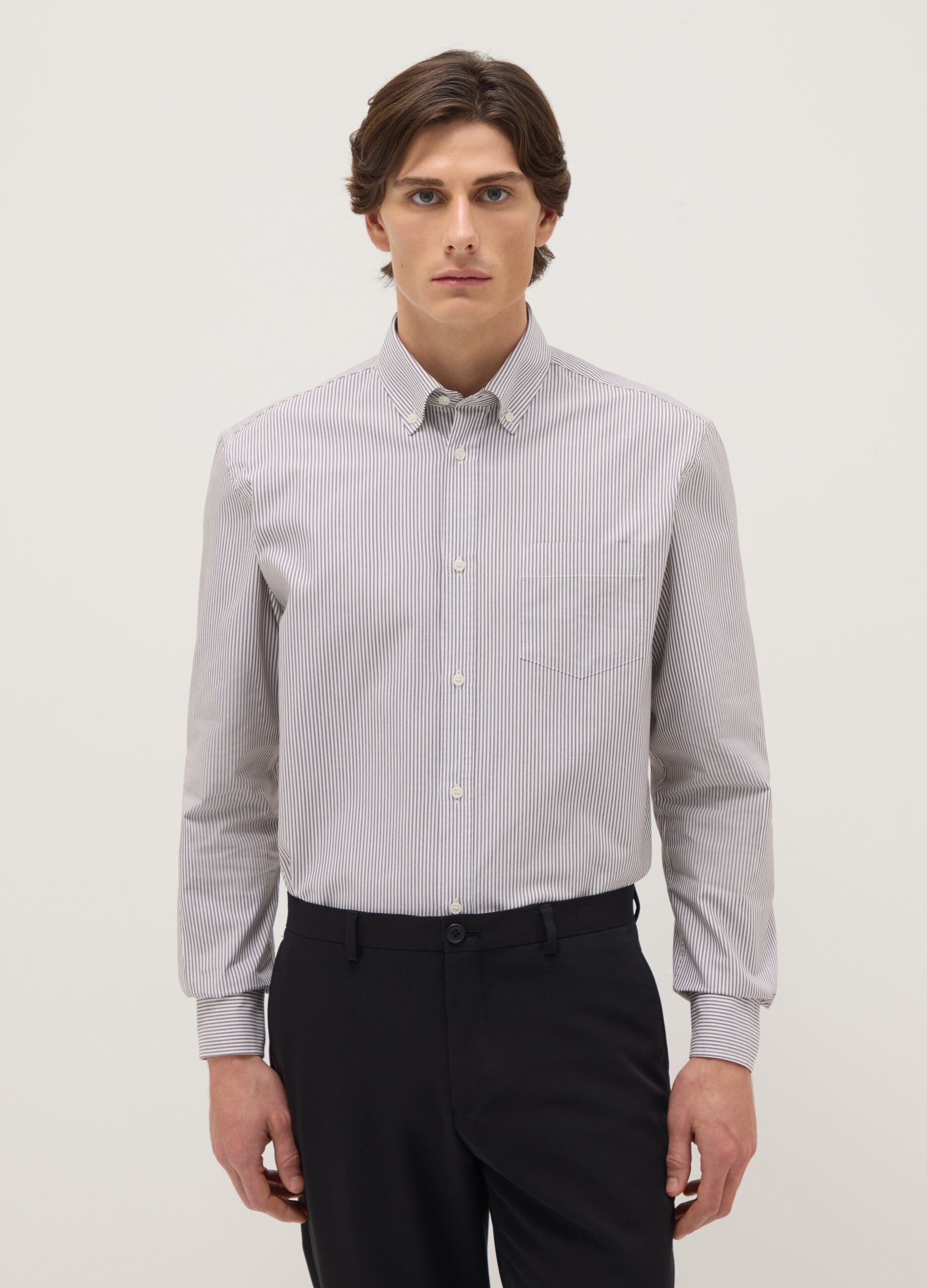 Multicolour Striped Cotton Blend Shirt - Regular Fit