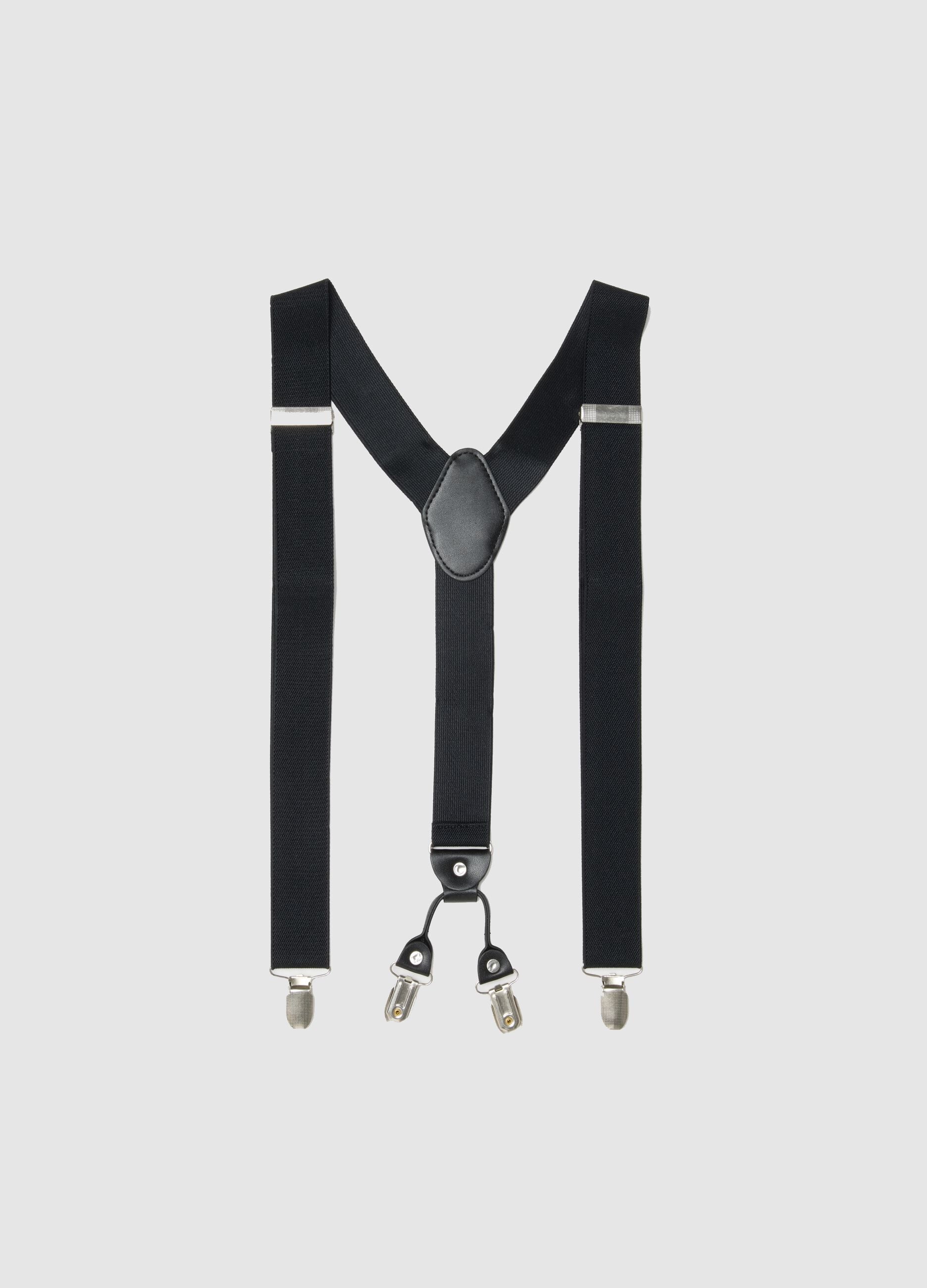 Black braces with clip closures