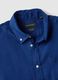 Blue pure linen long sleeve shirt regular fit_5