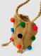 Brown pure jute beach bag with pom‑poms_2