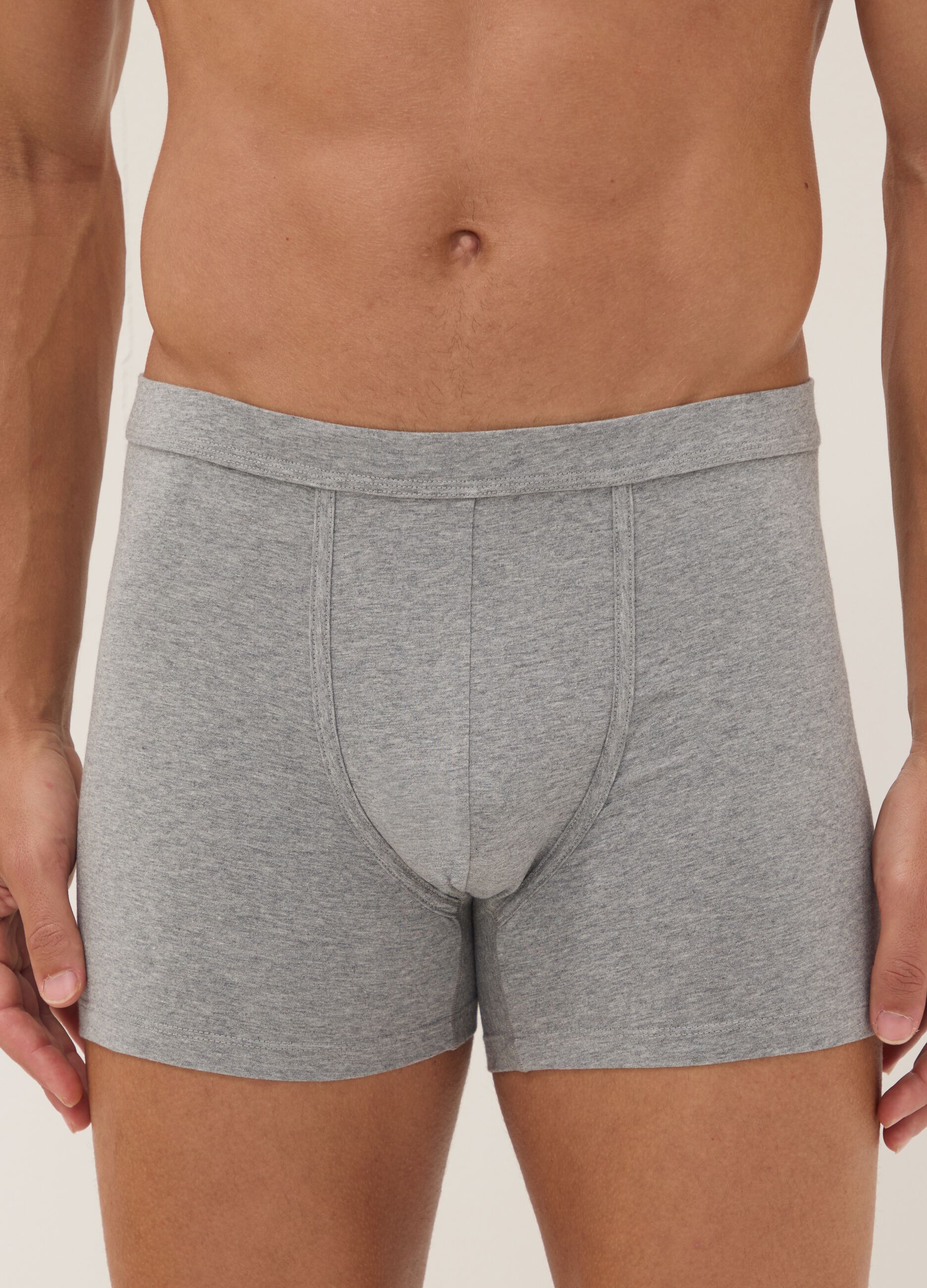 2-pack of grey midi Supima stretch cotton boxers