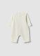 White organic cotton baby romper with buttons and pattern_1