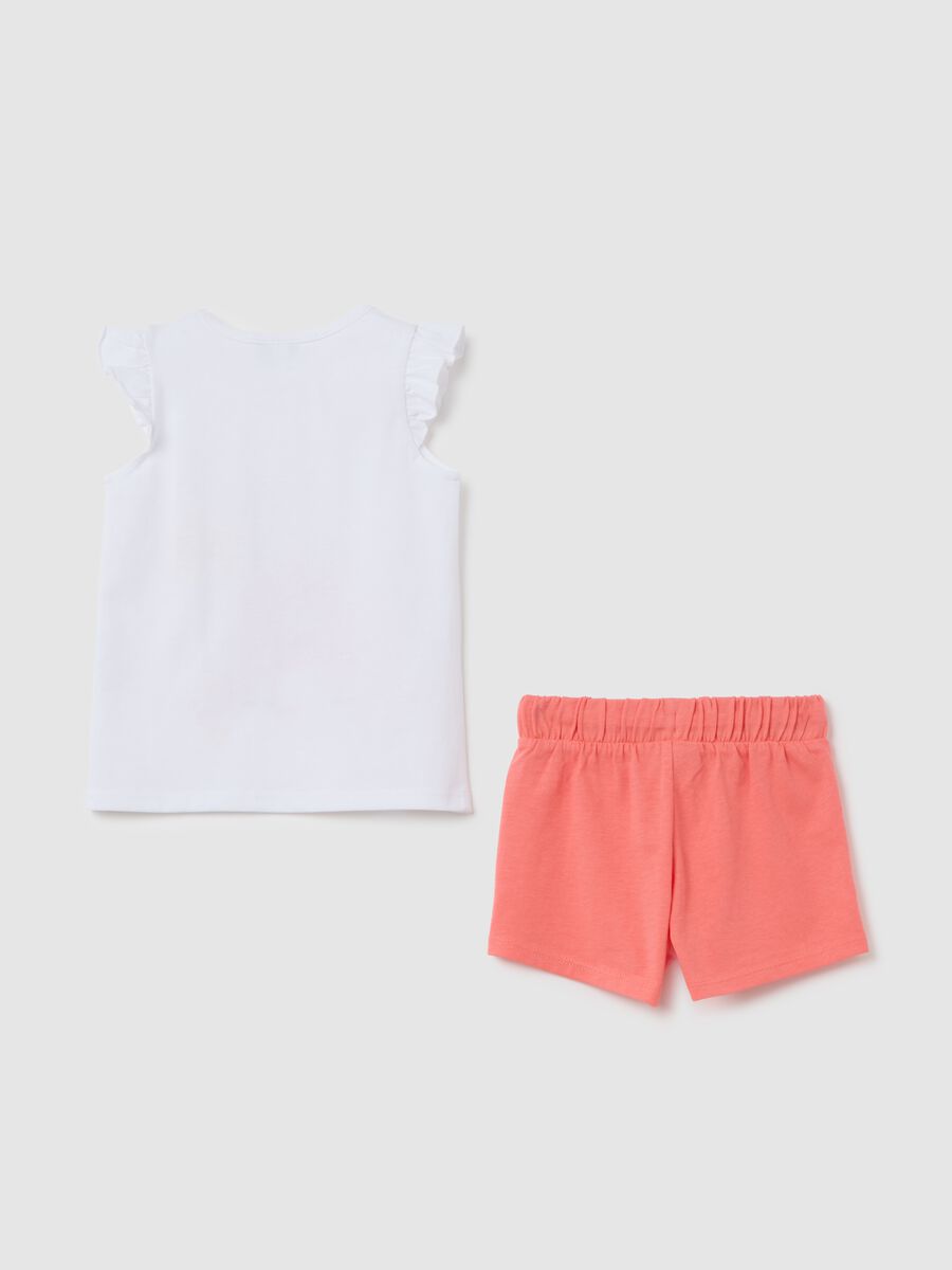Girls&rsquo; white summer outfit in 100% cotton with regular fit_1