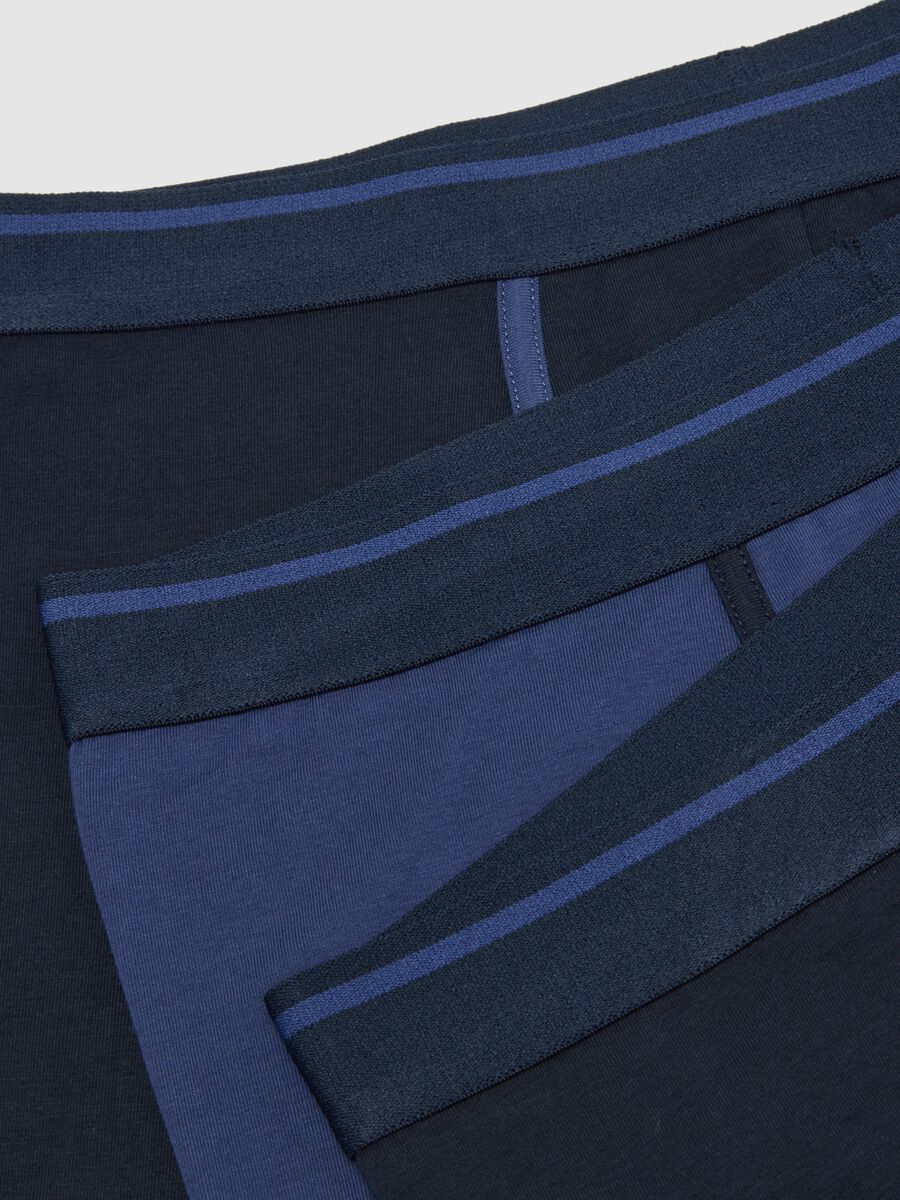 Tripack boxer midi in cotone organico elasticizzato blu regular fit_5