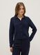 Blue cardigan with polo collar in pure cotton regular fit_0