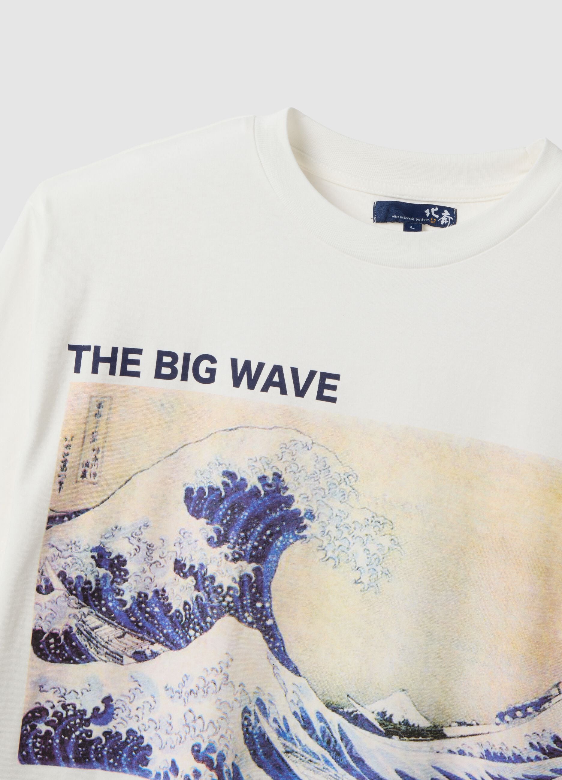 White pure cotton regular fit t-shirt with print