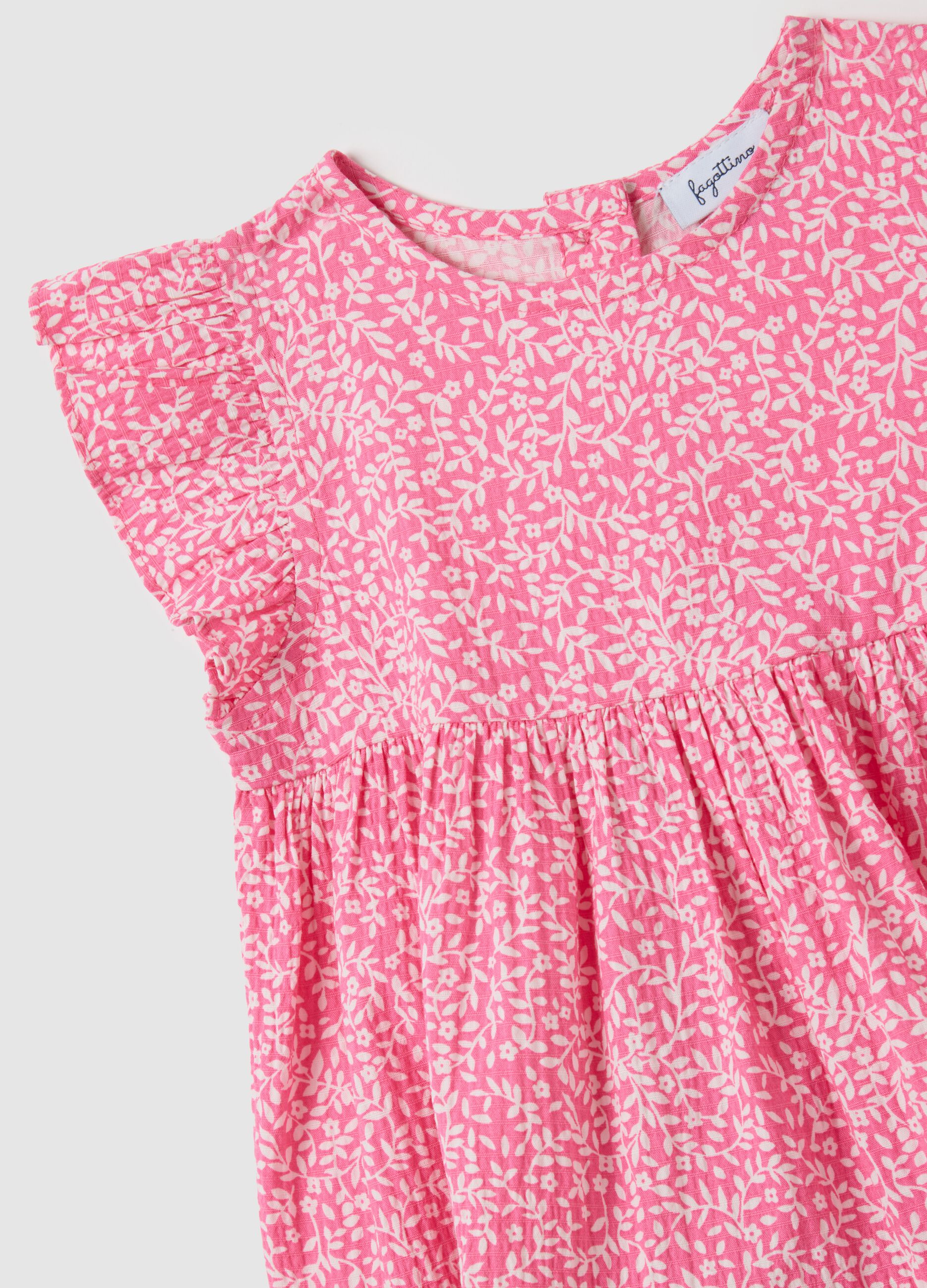 Girls&rsquo; pink dress in cotton blend with regular fit