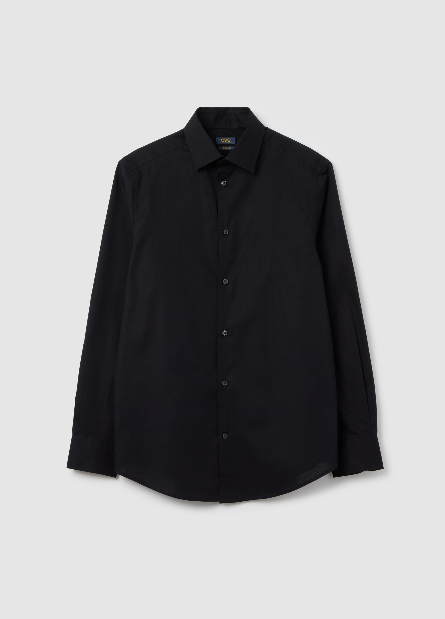 Regular-fit shirt in stretch cotton