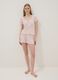 Pink pure cotton regular fit pyjama shorts with gathered edges_0